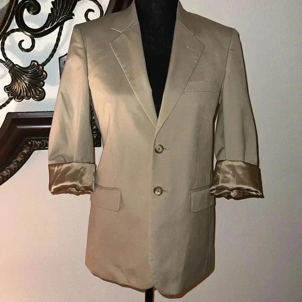 Brooks Brothers Women’s Tan Brookschool Poplin Blazer Size 14